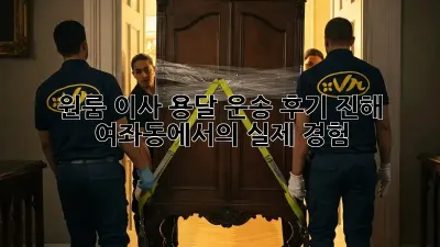 원룸 이사, 용달 운송 후기: 진해 여좌동에서의 실제 경험!